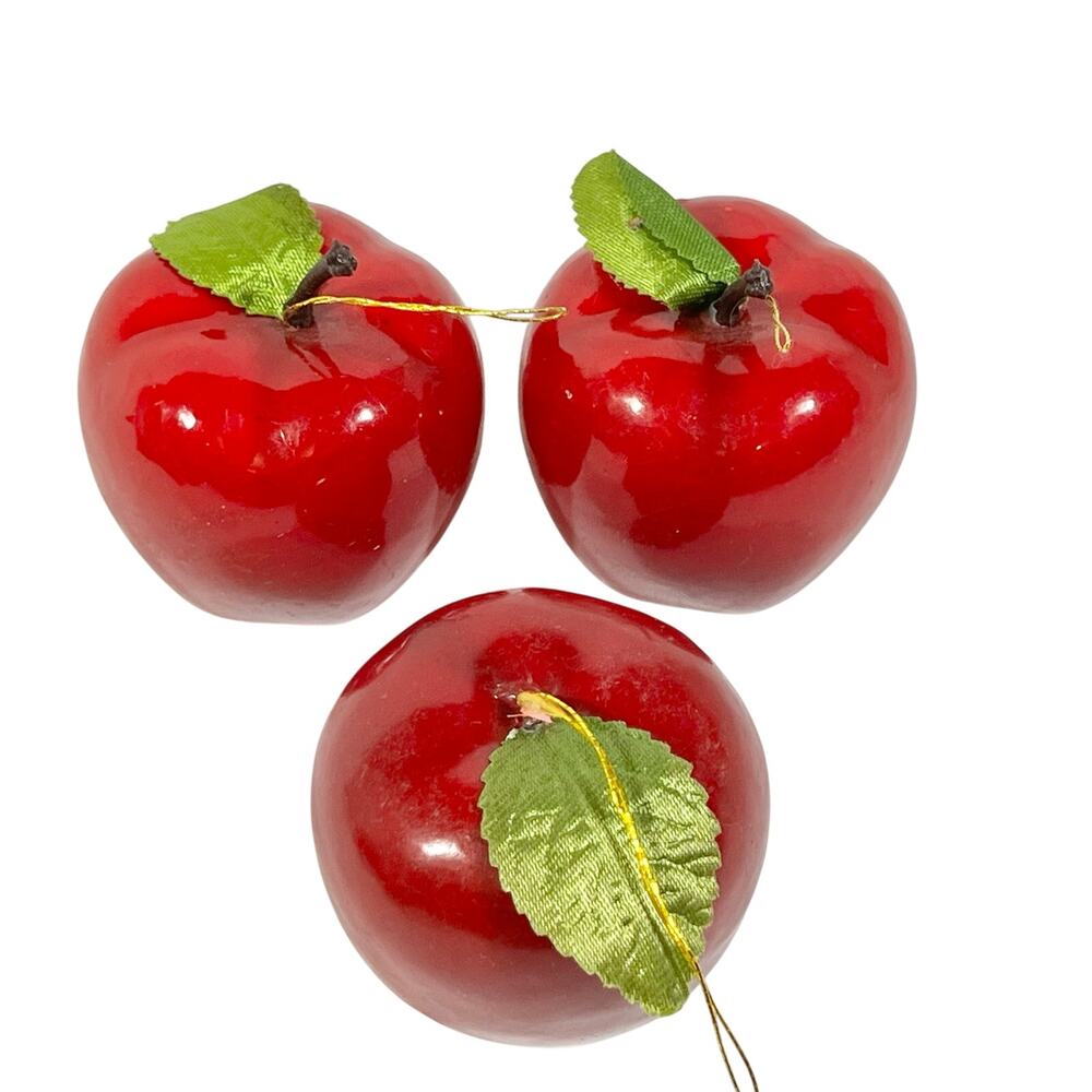 Red Apple Christmas Ornament Lot Plastic Fruit Multi Size 21 Pcs Teachers Tree - Picture 3 of 14